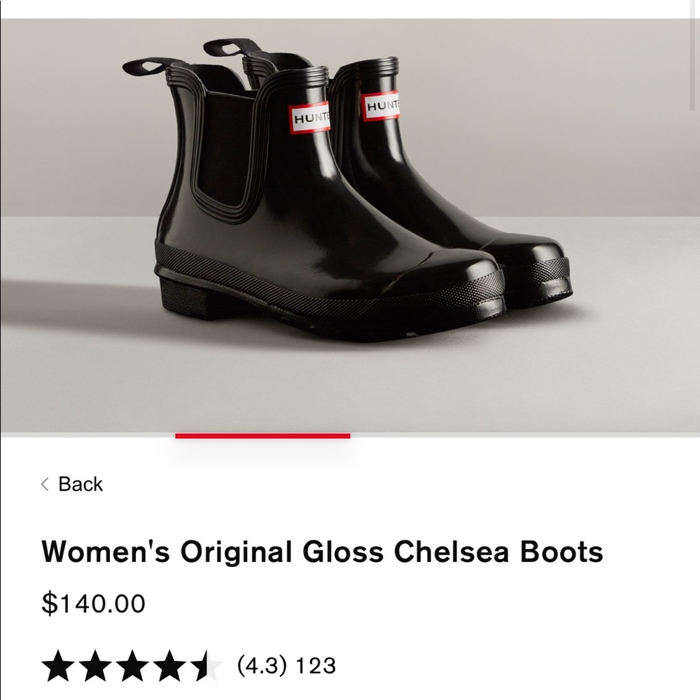 HUNTER Women's Original Gloss Chelsea Boots- Size 8.5- great condition!!